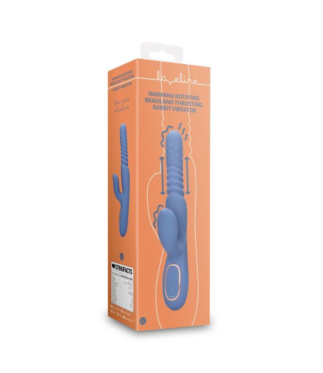 Loveline Warming Nova Blue Rabbit Vibrator with Rotating Beads for Ultimate Pleasure