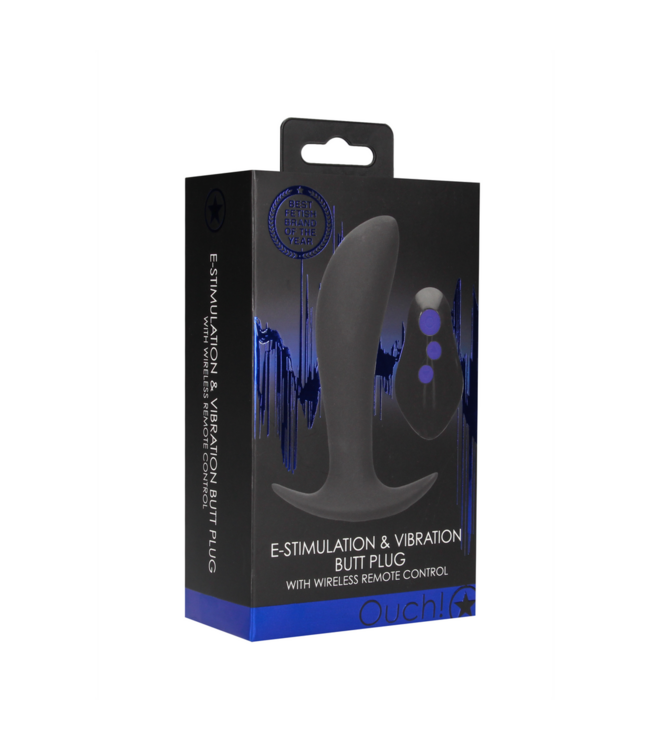 Ouch! Krachtige E-Stim Vibrerende Buttplug 12,3 cm – Onvergetelijke Sensaties!