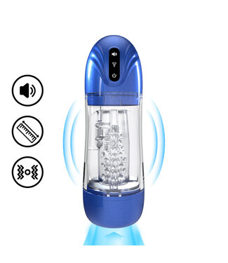 Pumped SonicPull Masturbator-Pumpe – Vakuum & Vibration, Metallic-Blau
