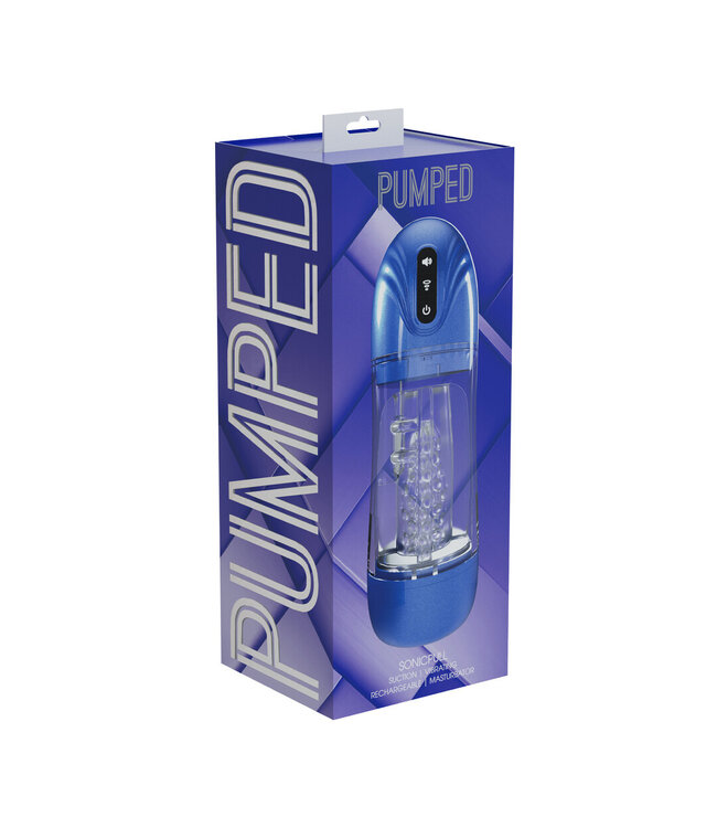 Pumped SonicPull Premium Masturbator – Intensieve Zuig- en Trillingservaring, Blauw