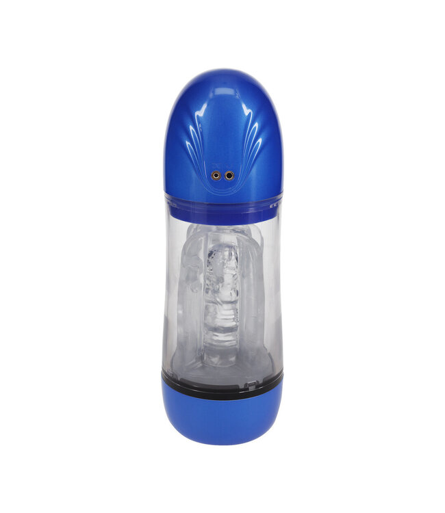 Pumped SonicPull Metallic Blue Masturbator Pump with Suction & Vibration