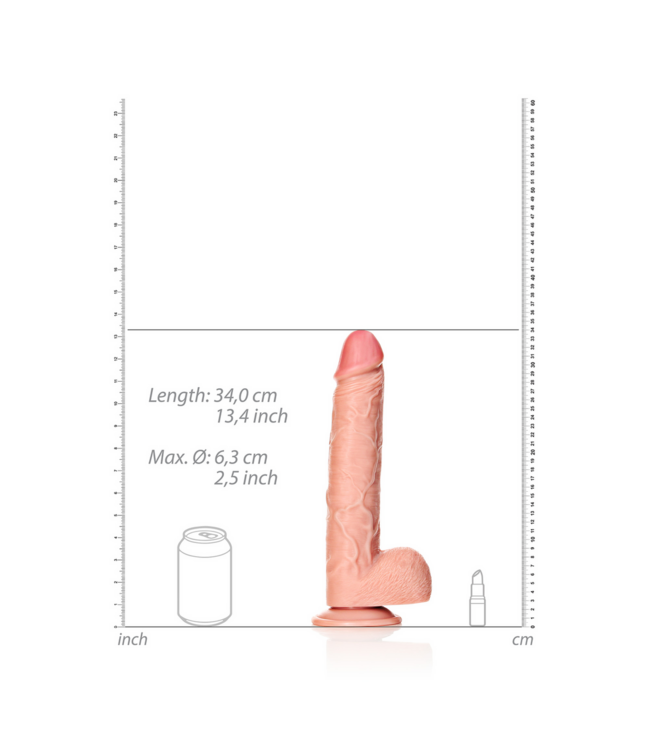 RealRock Realistische Dildo 30,5 cm met Zuignap - Natuurgetrouwe Stimulatie en Plezier