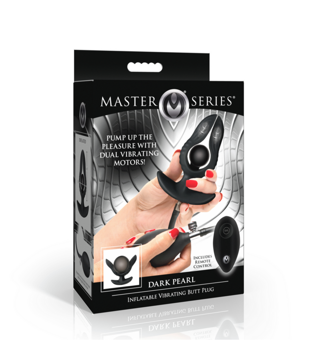 XR Brands Intense Genot met de Opblaasbare Vibrerende Anale Plug - 11,4 cm Zwart