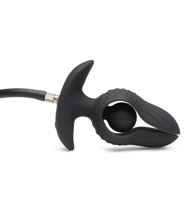 XR Brands Dark Pearl 11,4 cm - Aufblasbarer vibrierender Analplug für intensive Lust