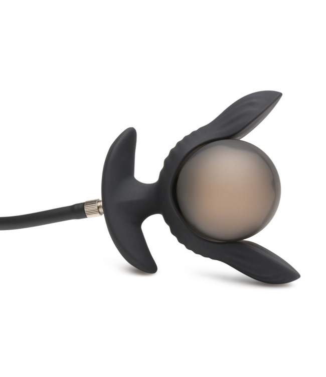 XR Brands Dark Pearl 11,4 cm - Aufblasbarer vibrierender Analplug für intensive Lust
