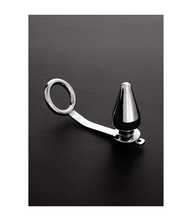 Steel by Shots Komfortabler Cockring-Buttplug mit verstellbarem C-Ring aus Stahl