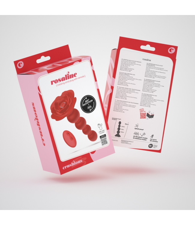 Crushious Rosaline 19 cm - Draaibare Anale Rozenstekker met 10 Vibraties en Afstandsbediening