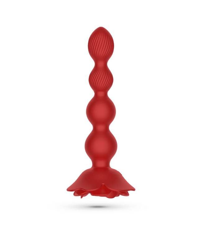 Crushious Rosaline 19cm Remote-Controlled Rotating Anal Rose Plug - Red