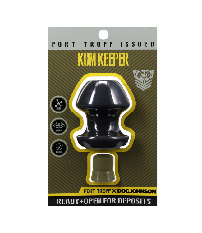 Doc Johnson Kum Keeper Medium Schwarz 7,37 cm – Praktischer und flexibler Silikonstopfen