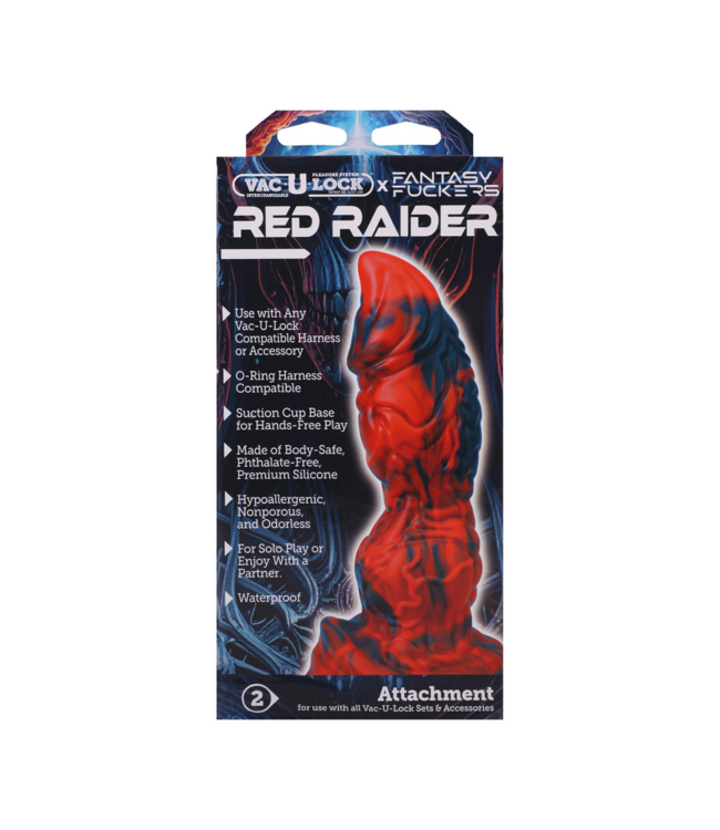 Doc Johnson Fantasy Spielzeug Red Raider 20,3 cm – Rot/Schwarz Silikon mit Textur