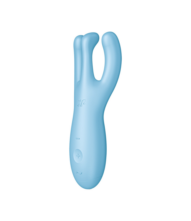 Satisfyer Threesome 4Plus Blue: App-Controlled Lay-on Vibrator with 3 Motors
