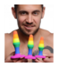 XR Brands Rainbow Silicone Anal Trainer Set - 3.5 Inch Beginner Butt Plugs