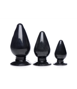XR Brands Triangular Cones Anal Plug Set - 3 Sizes for Safe Beginner Play