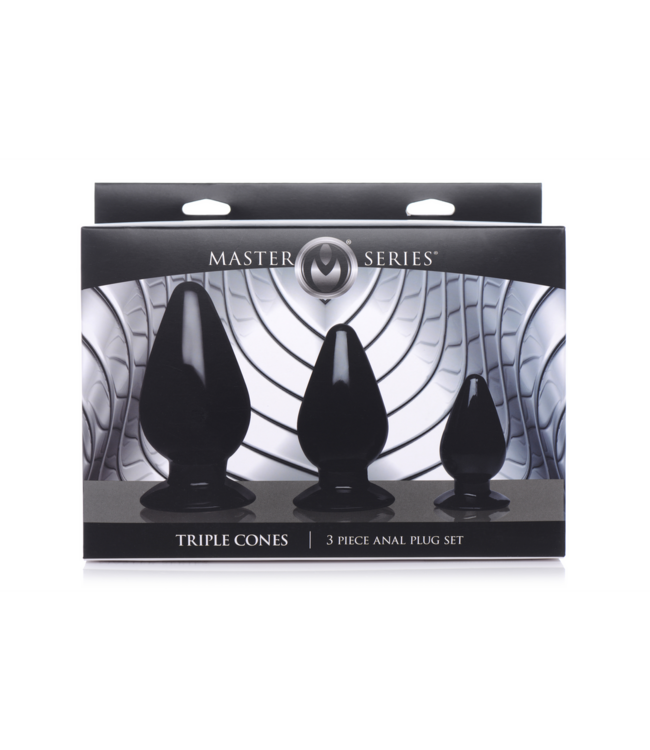 XR Brands Dreieckige Kegel Buttplug-Set 3 Stück – Ideal für Anfänger & Fortgeschrittene