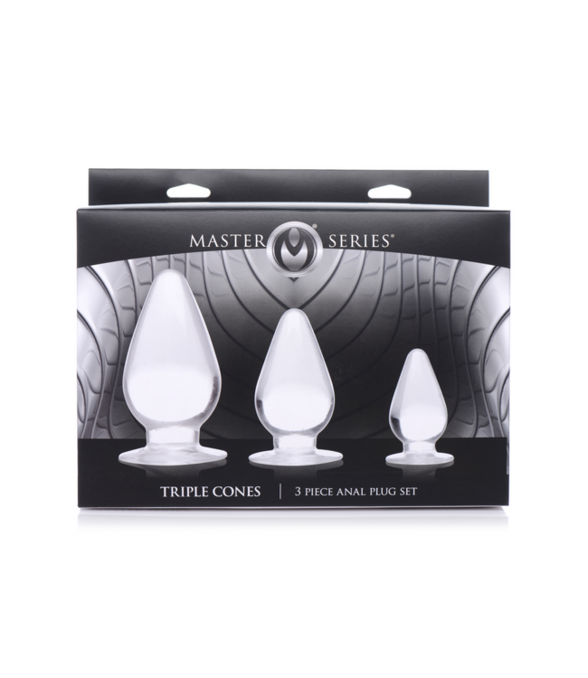 XR Brands Triple Cones Anal Plug Set - 3 Durable Sizes for All Experience Levels