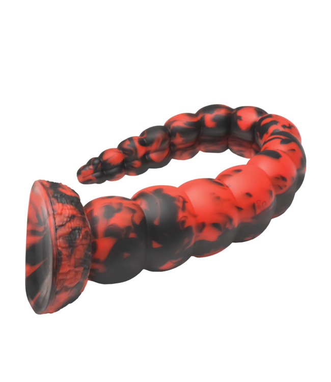 XR Brands Stinger Silicone Dildo 36.8 cm – Bold Red/Black Alien Design