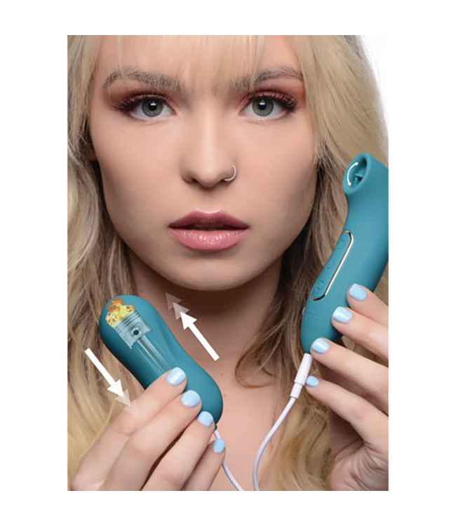 XR Brands Intense Blue Pulsating Egg & Licking Clitoral Stimulator for Ultimate Pleasure