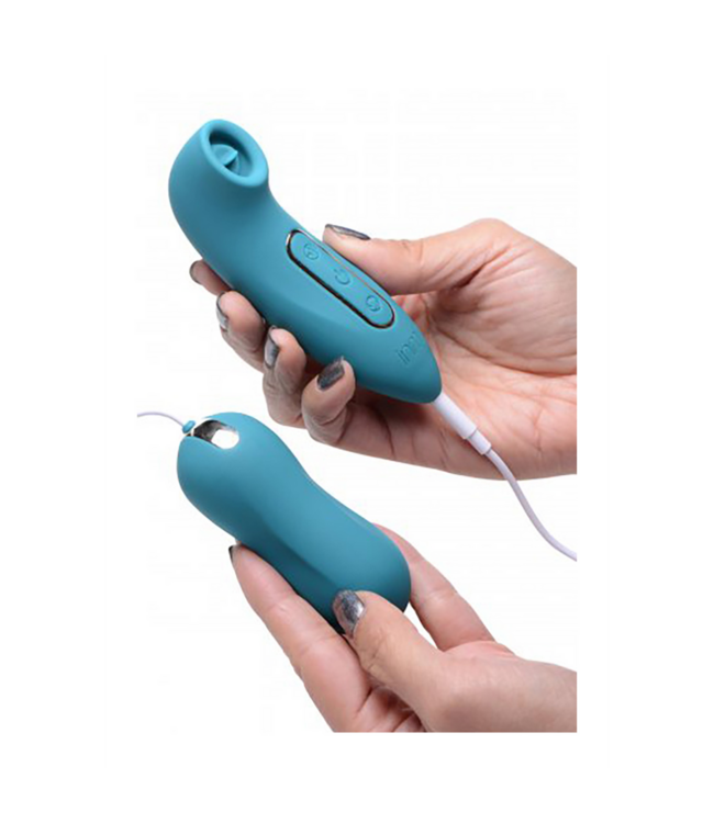 XR Brands Ultra Sensueel Duo: Kloppend Ei & Clitorale Stimulator in Levendig Blauw