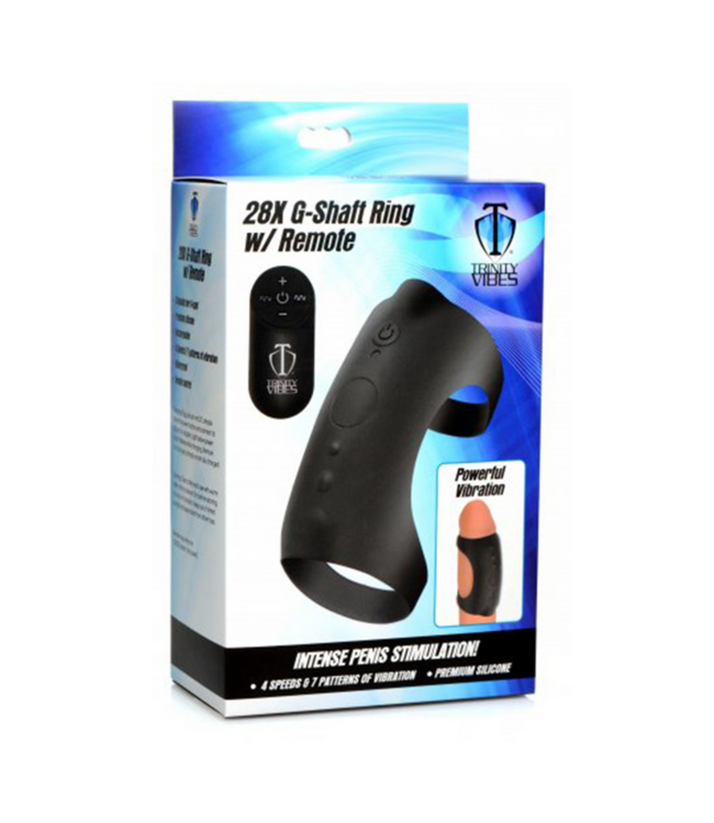 XR Brands G-Shaft Cockring met Afstandsbediening - Premium Siliconen & 4 Vibraties
