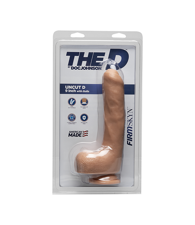 Doc Johnson Realistische Uncut D Dildo 22,1 cm | Stevig FIRMSKYN met Ballen