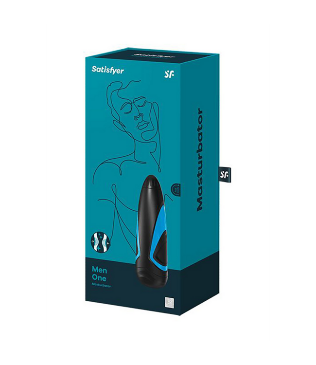 Satisfyer Men One Masturbator Schwarz/Blau – Weiche Silikonhülle für intensive Lust