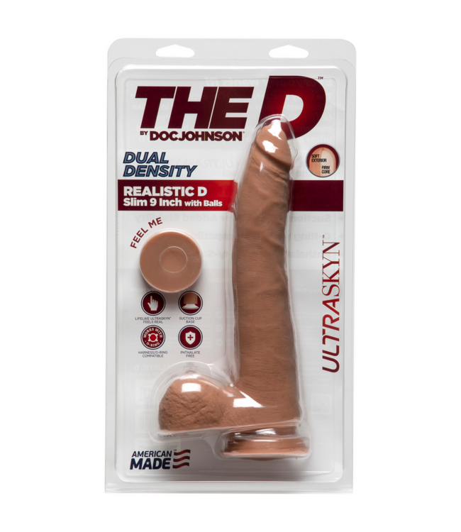 Doc Johnson ULTRASKYN D Slim Dildo 22,6 cm – Realistisch & Schlank 2 Stück