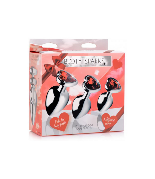 XR Brands Ruby Herz-Buttplug-Set – Stilvolles Analvergnügen in Rot