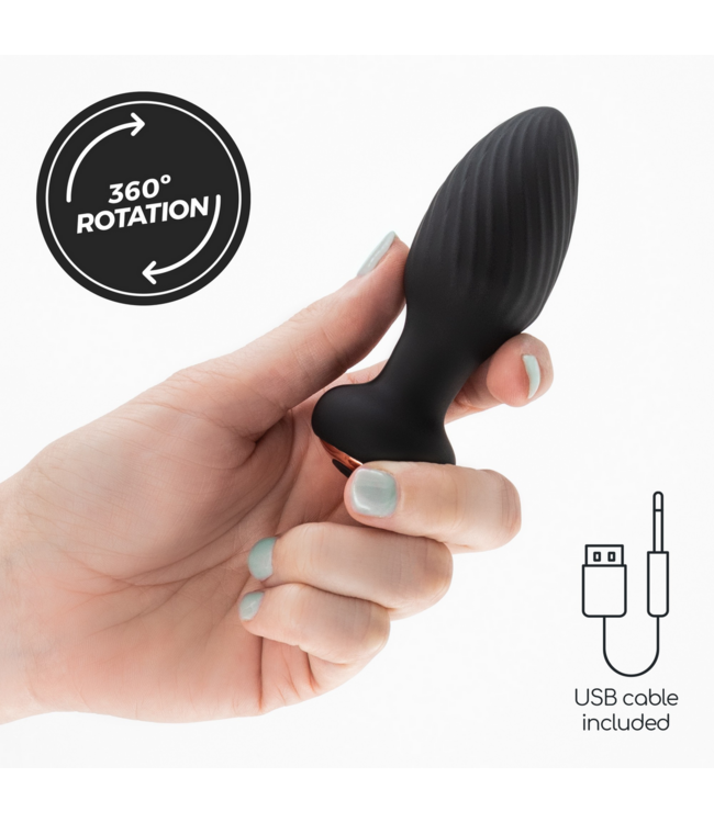 Crushious Drehbarer Analplug & 360°-Vibrator – Schwarz mit Fernbedienung
