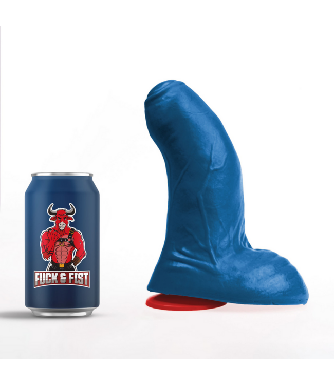 Fuck & Fist BURI M Realistische Dildo met Zuignap - Gebogen PVC voor Anaal Genot - Blauw