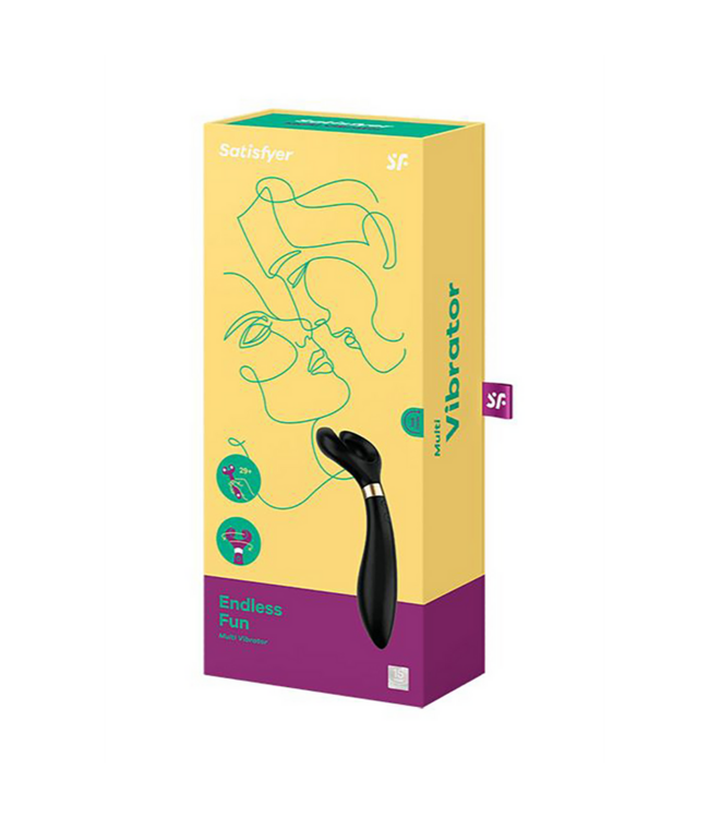 Satisfyer Endless Pleasure Partner Vibrator - Black Silicone, 180° Rotating Head