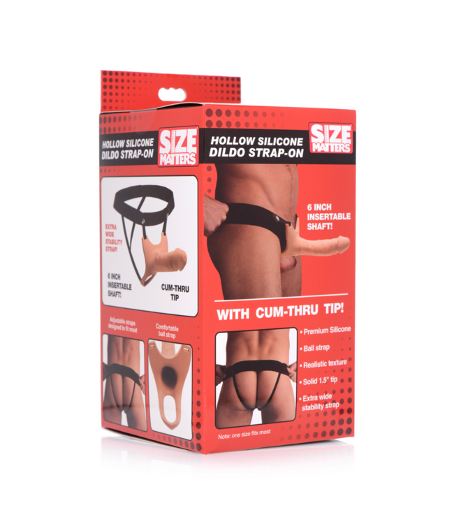 XR Brands Verbeter je Genot met onze Comfortabele Holle Siliconen Strap-On van 25,9 cm