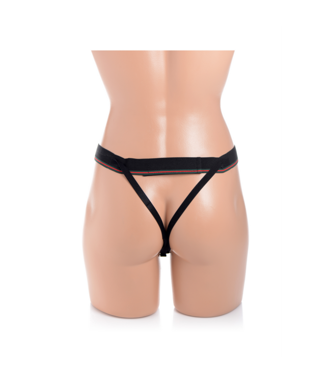 XR Brands Verbeter je Genot met onze Comfortabele Holle Siliconen Strap-On van 25,9 cm