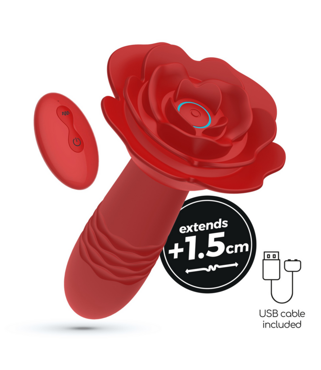 Crushious Romeo Remote-Controlled Red Anal Plug - 10 Vibration & Thrust Modes