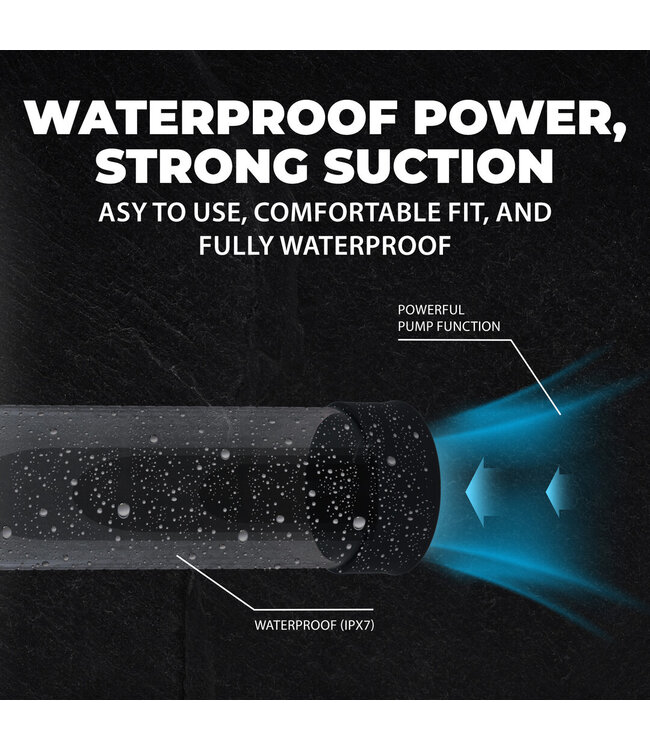 Pumped Krachtige MegaLift waterdichte penispomp voor comfortabele erecties zwart