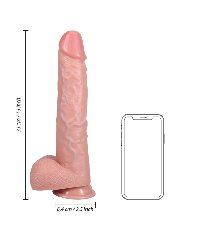 RealRock RealRock PVC Dildo Extra Large met Scrotum en Zuignap - 26,7 cm Sensatie