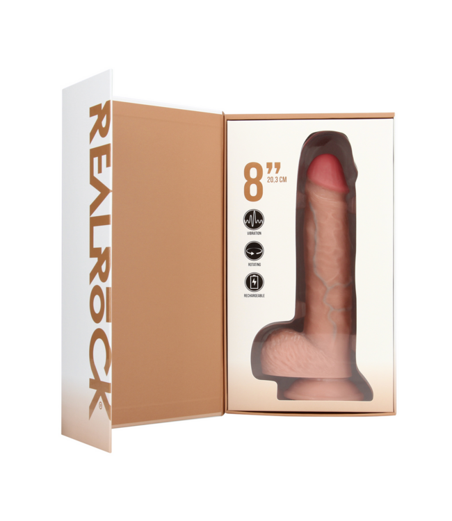 RealRock Vibrierender & rotierender Dildo 22,8 cm – RealRock mit Saugnapf