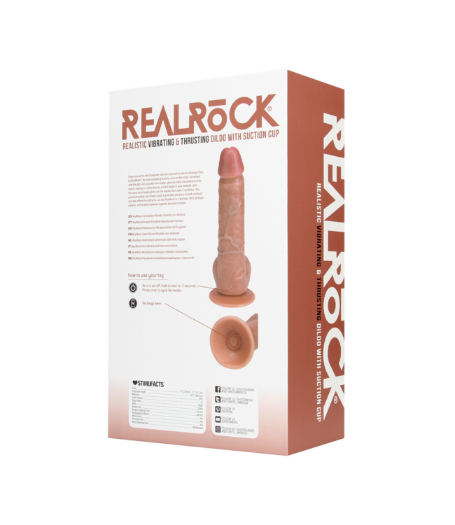 RealRock RealRock® 22,8 cm Vibrerende Dildo - Realistisch & Intens Genot met Suction