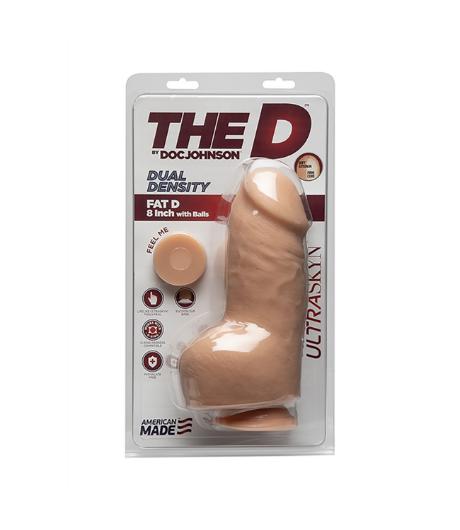 Doc Johnson Fat D 20,3 cm ULTRASKYN Dildo met Ballen - Realistisch, Sterk en Handgemaakt
