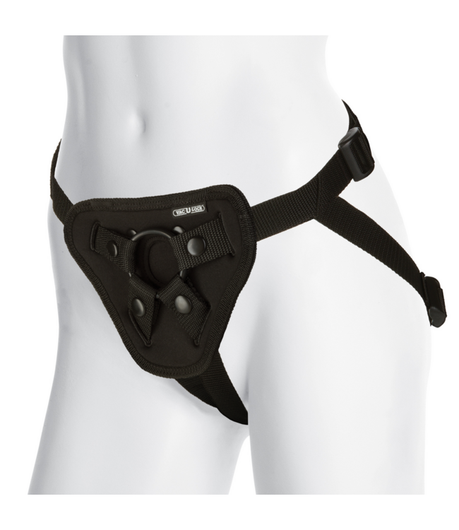 Doc Johnson Platina Luxe Neopreen Harnas met Plug - Comfortabel en Stijlvol