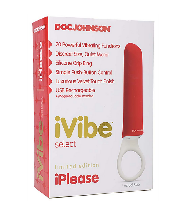 Doc Johnson iPlease Mini Vibrator: Krachtige Rode Vibe met 20 Patroonopties