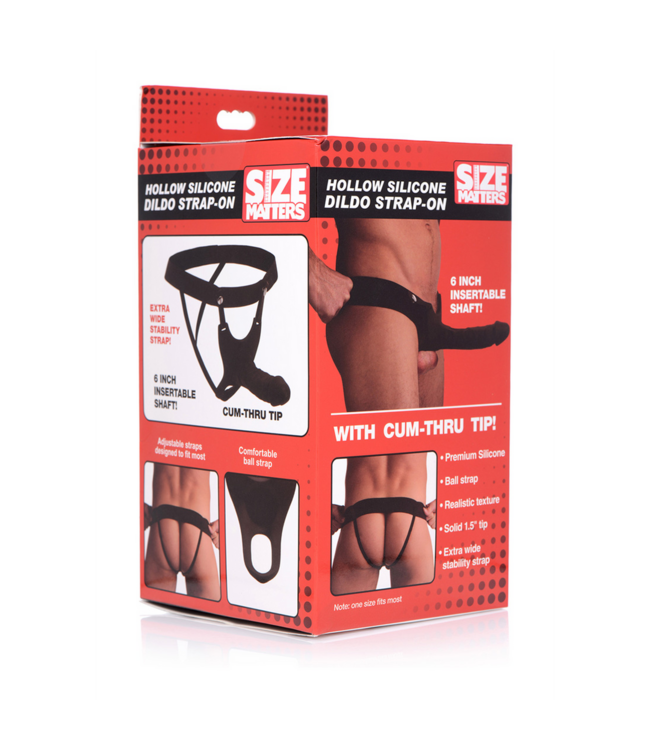 XR Brands Holle Siliconen Dildo Strap-On 26 cm – Verbreed en Verleng je Genot!