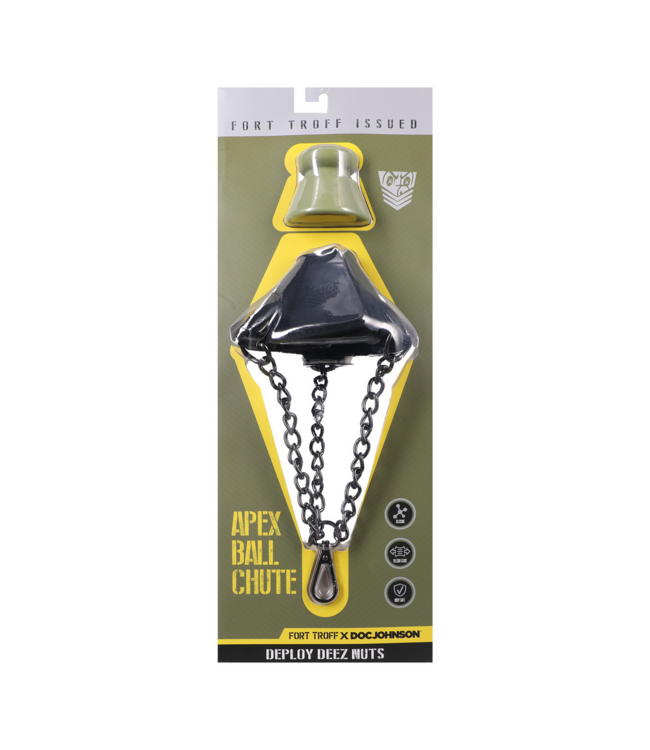 Doc Johnson Apex Ball Chute Zwart - Innovatieve Veiligheid met Siliconen & Velcro