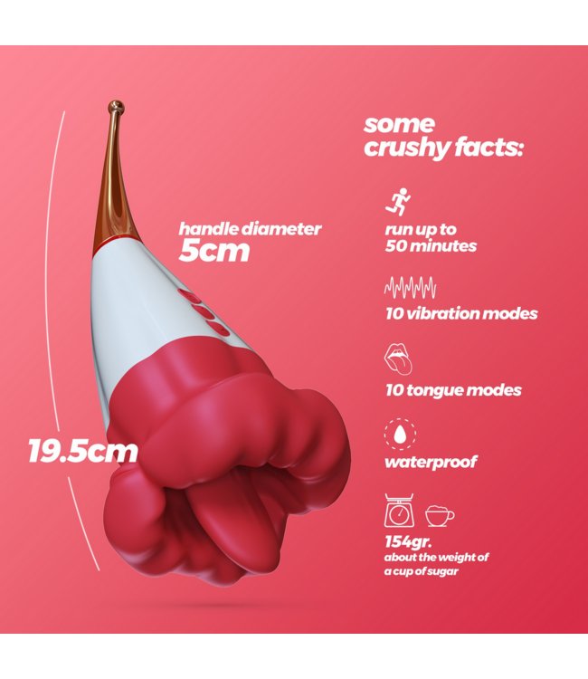 Crushious Jagger Rot – Vielseitiger Doppelstimulator mit 10 Vibrationsstufen