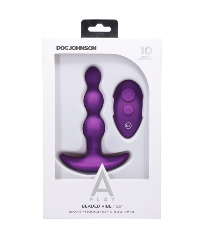 Doc Johnson Vibrierender Perlen-Analplug mit Fernbedienung – 13,7 cm Silikon