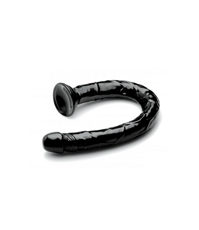 XR Brands Realistischer 24,8 cm schwarzer Dildo mit intensivem Wellendesign