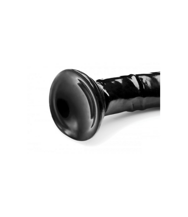XR Brands Realistischer 24,8 cm schwarzer Dildo mit intensivem Wellendesign