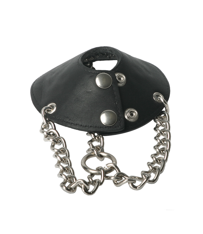 XR Brands Parachute Ball Stretcher mit Spikes aus Leder – Verstellbar & Robust