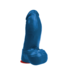 Fuck & Fist Realistischer blauer Dildo mit Hoden – 18 cm, gebogene Form