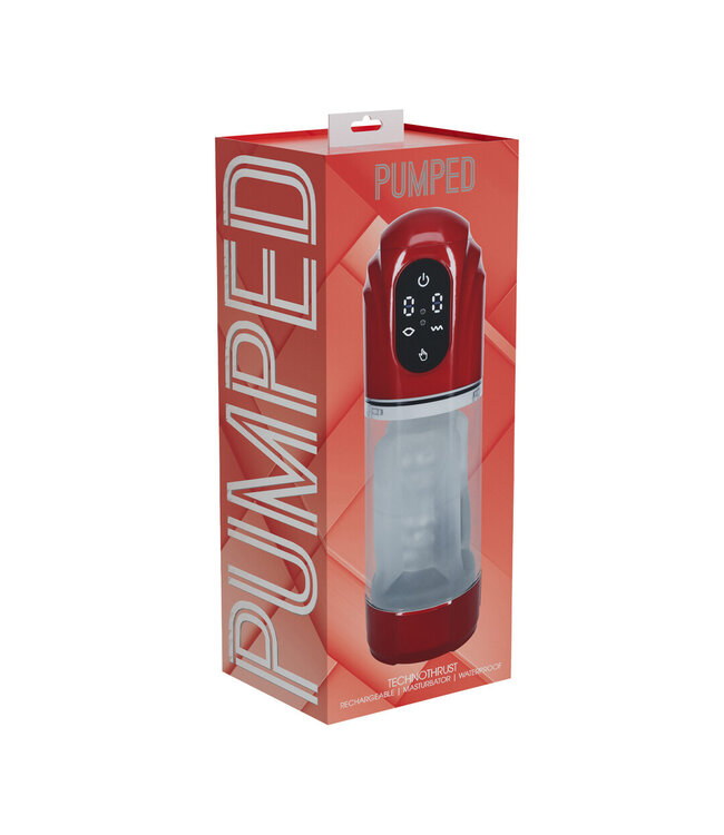 Pumped TechnoThrust Automatische Wasserdichte Masturbatorpumpe - Rot