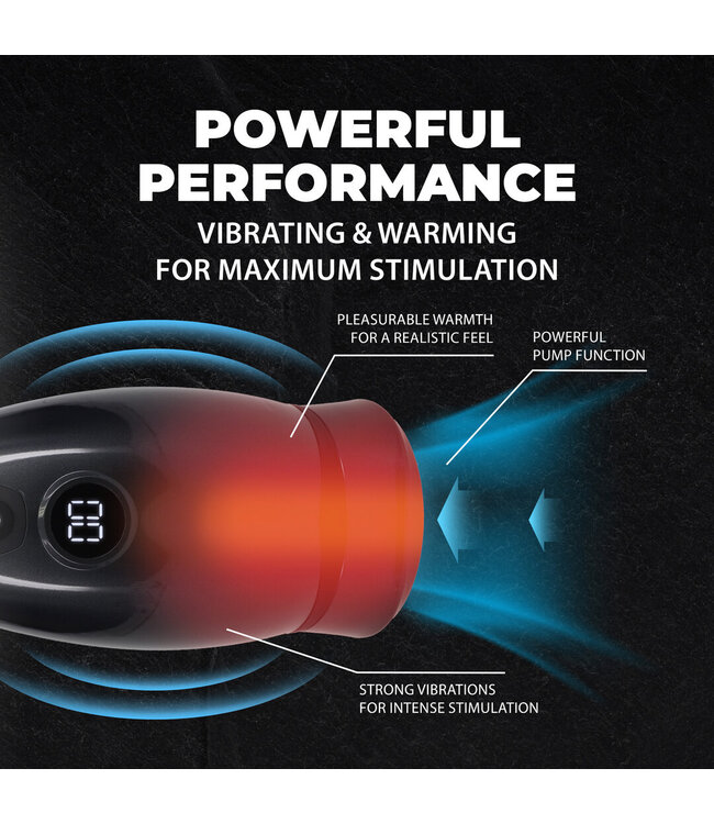 Pumped Virtuo Gun Metal Masturbator Pump - Powerful Vibration & Heat